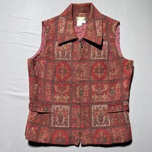 The Territory Ahead Womens 8 Vest Southwest Floral Tapestry Made‎ in USA